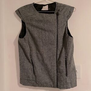 Mustard Seed Gray Moto Zip-up Vest